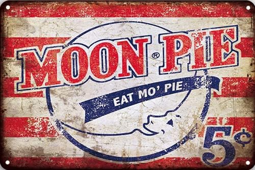 Home Bar Lounge - Papan Tanda Kaleng CN-Tin Makanan Moonpie,