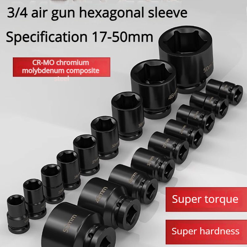 Home Bar Supplies - Set soket tebal tugas berat, 3/4