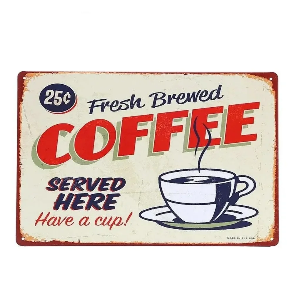 Home Bar And Coffee - Papan Tanda Logam Dekorasi Dinding Minuman