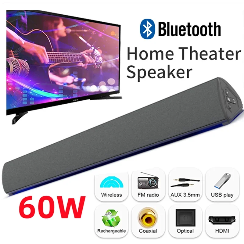 Home Bar And Theater - TV nirkabel 60W Speaker Bluetooth, Soundbar