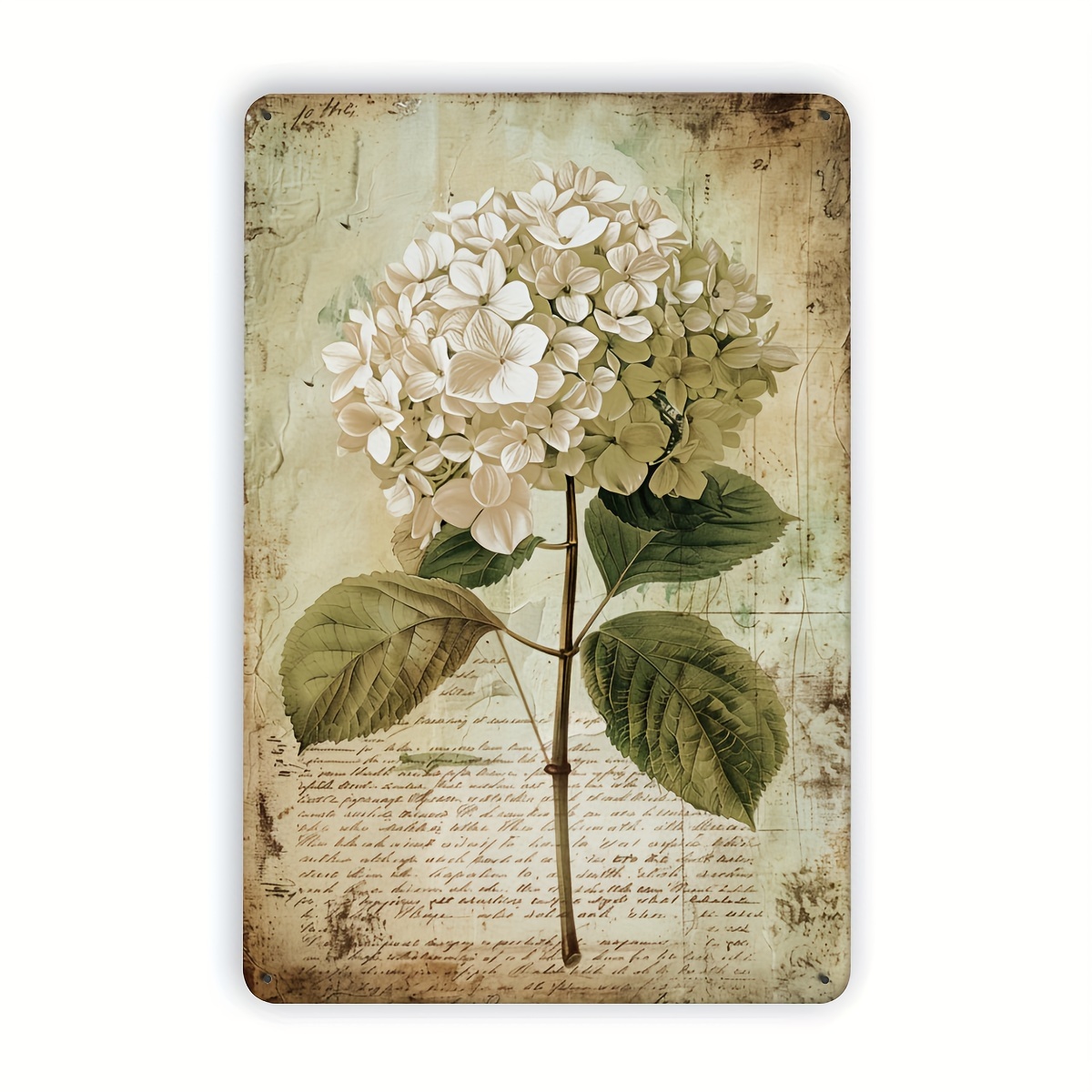 Home Bar And Gym - Papan Besi Vintage Motif Hydrangea 2D,