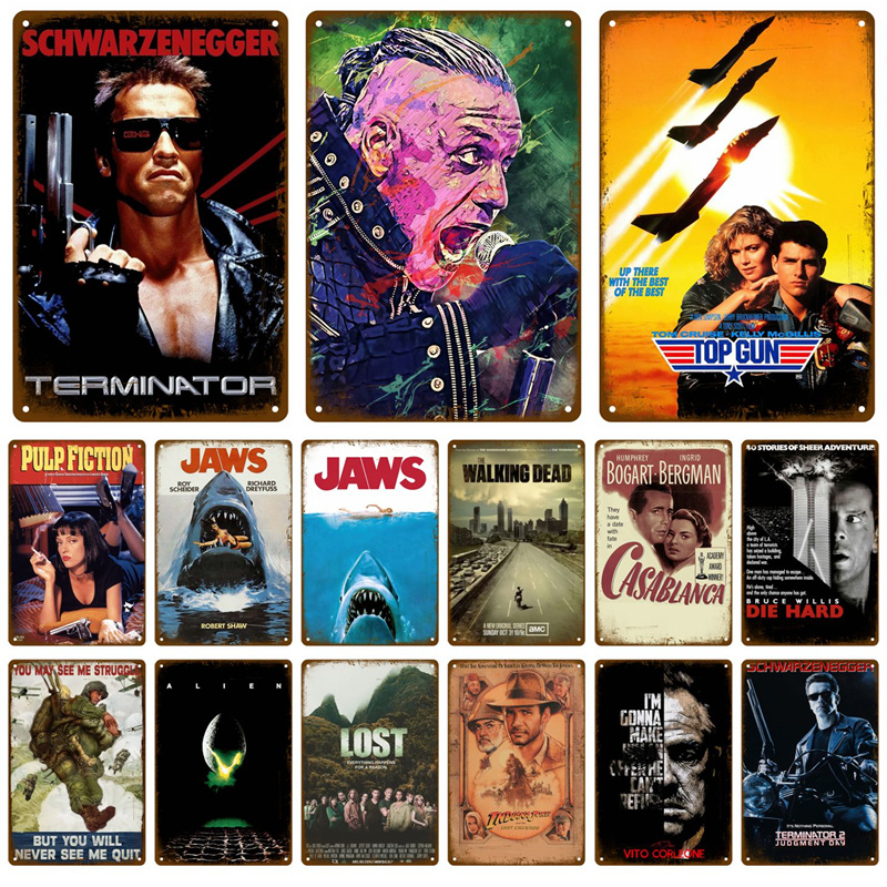 Home Bar And Theater - Poster Film Klasik Vintage HD Tin
