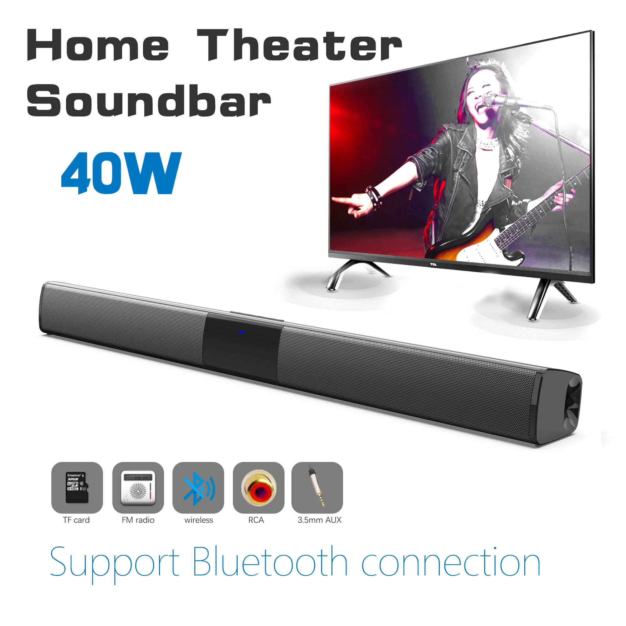 Home Bar And Theater - Soundbar daya tinggi 40W untuk komputer
