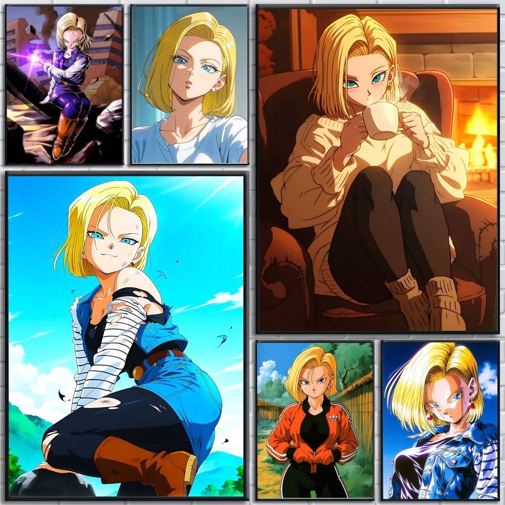 Home Bar Android - Poster Anime DRAGON BALL Android 18,