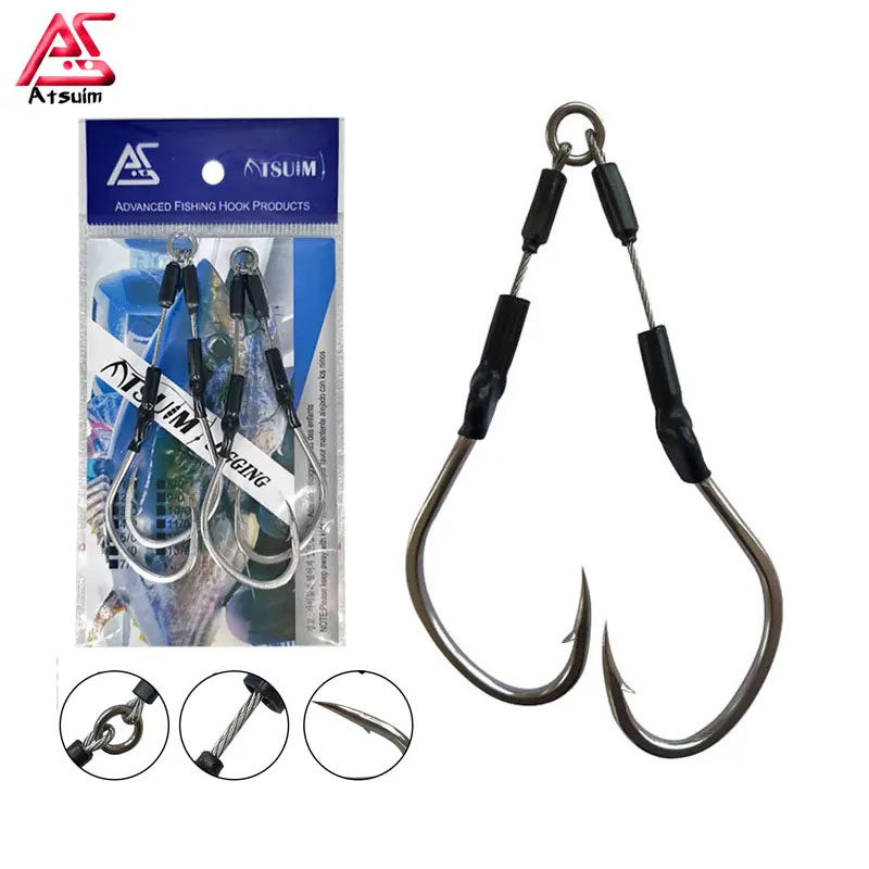 Jigger Double Sided - Kail umpan Jig bercahaya, 10 pasang