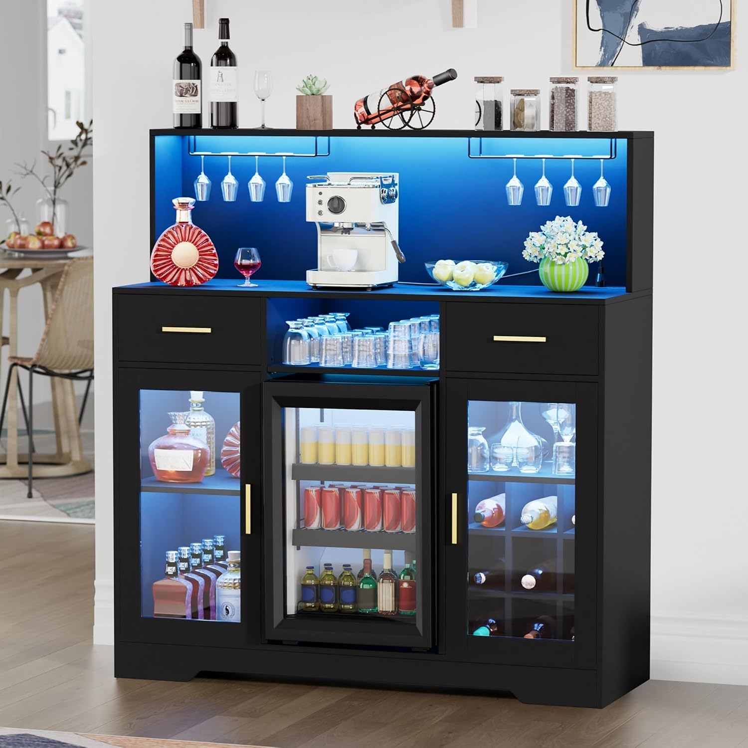 Home Bar And Fridge - Lemari Kulkas Mini dengan Penyimpanan, Lemari