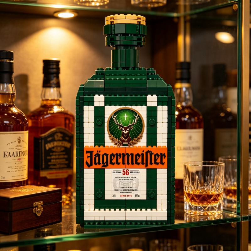 Home Bar Set - Model Blok Bangunan Botol Liqueur Jagermeister