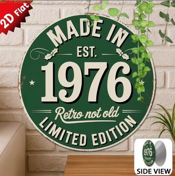 Home Bar Cafe - Dibuat tahun 1976, Tanda Logam Bulat