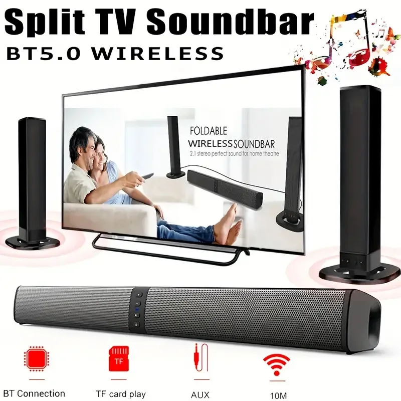 Home Bar And Theater - Soundbar TV Bluetooth Nirkabel 2 Speaker