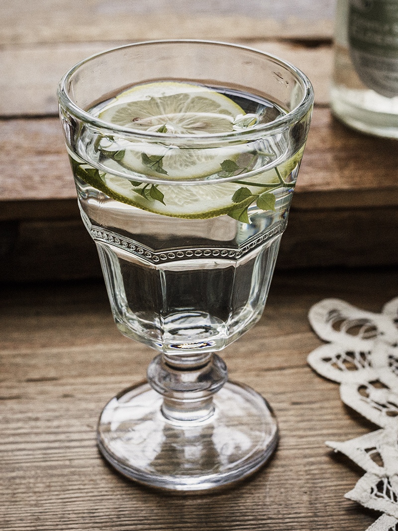 Highball Glass Set - Gelas Highball Kaca Retro dengan Embos