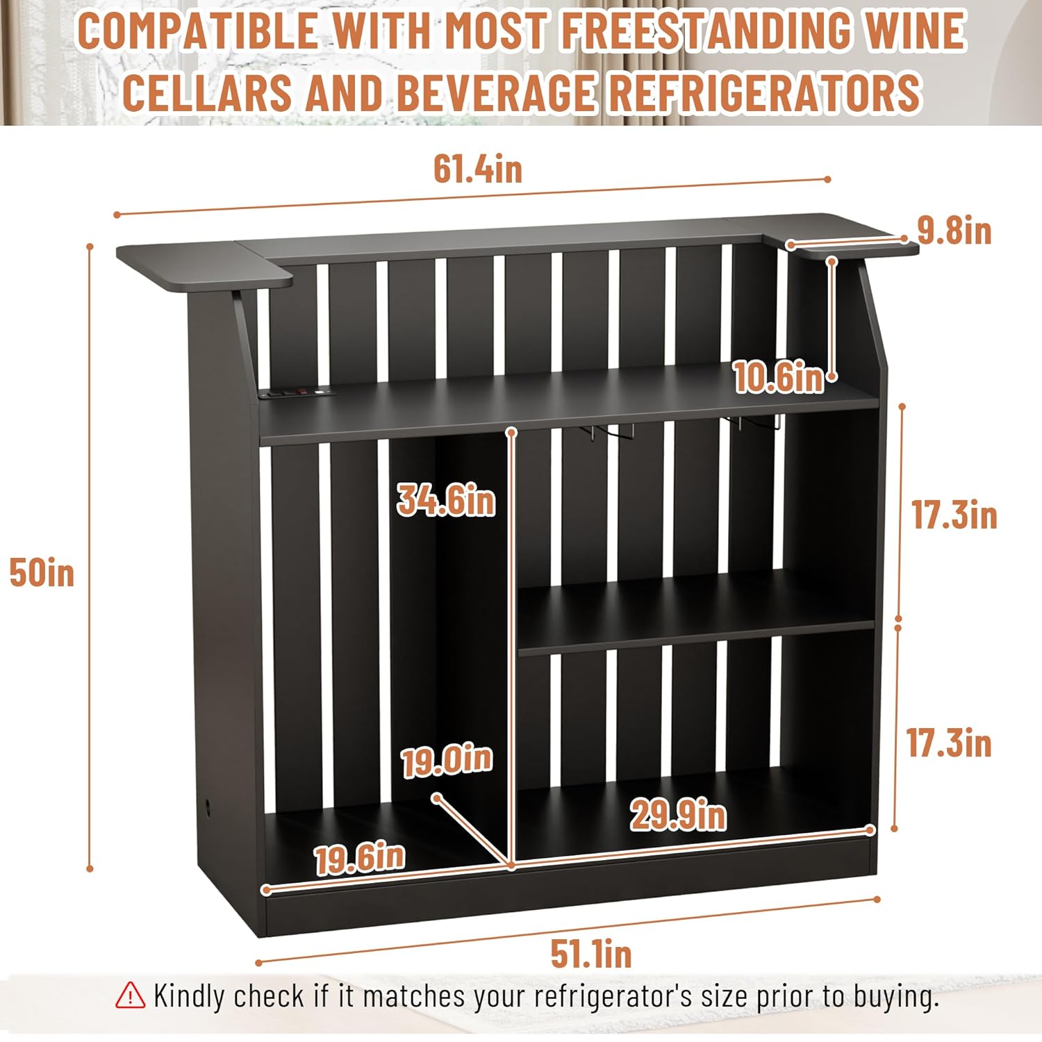 Meja Bar Bentuk U, Unit Bar Ru - Home Bar And Fridge ulasan dan harga