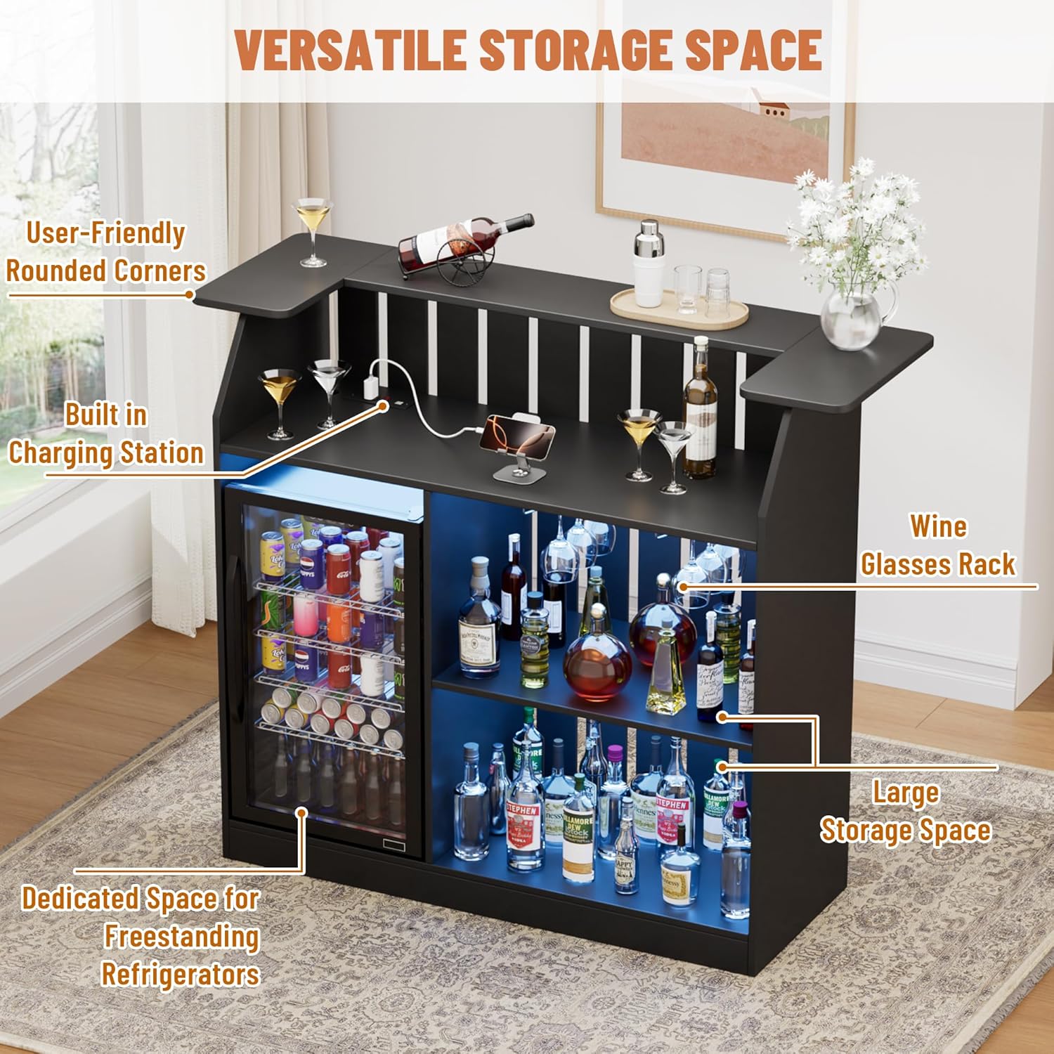 Meja Bar Bentuk U, Unit Bar Ru - Home Bar And Fridge ulasan dan harga