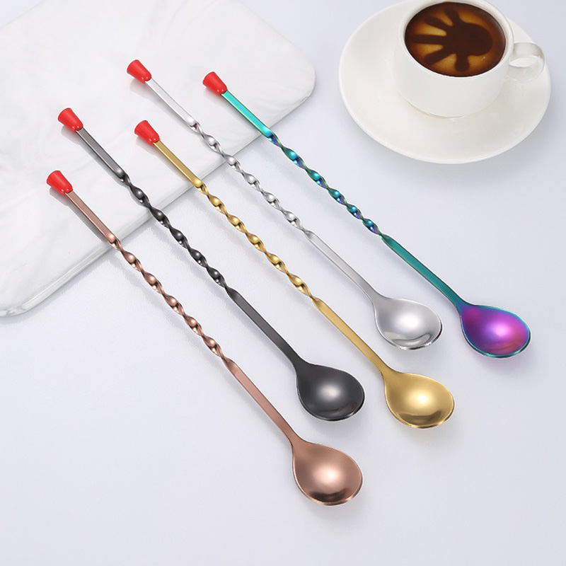 100 Buah/Lot Sendok Pengaduk K - Bar Spoon Twisted ulasan dan harga