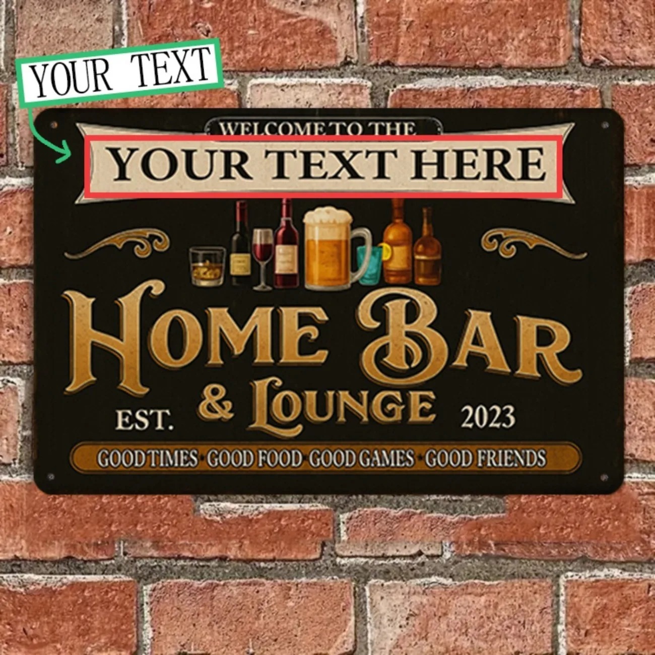 Tanda Logam Vintage untuk Bar  - Home Bar Lounge ulasan dan harga