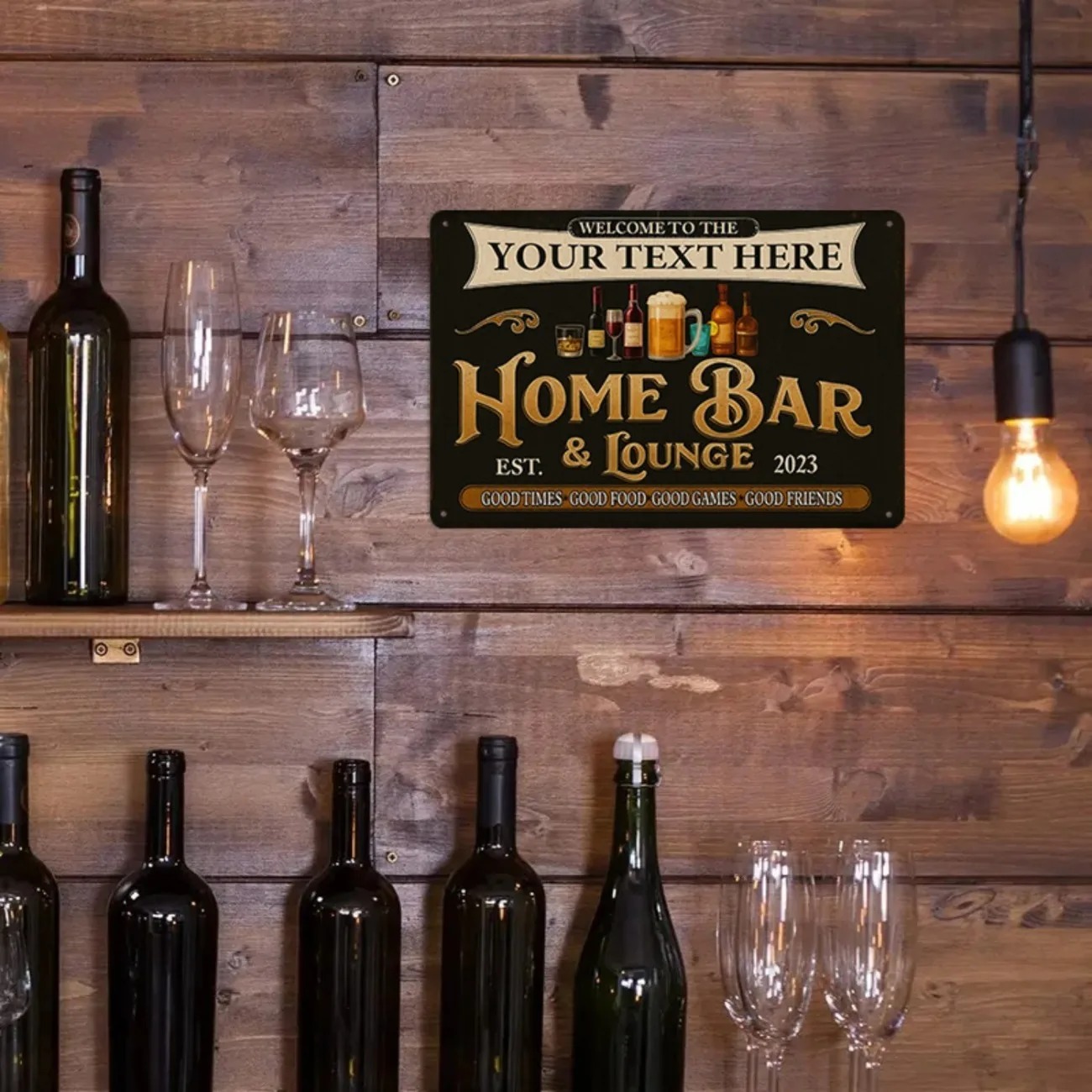 Tanda Logam Vintage untuk Bar  - Home Bar Lounge ulasan dan harga