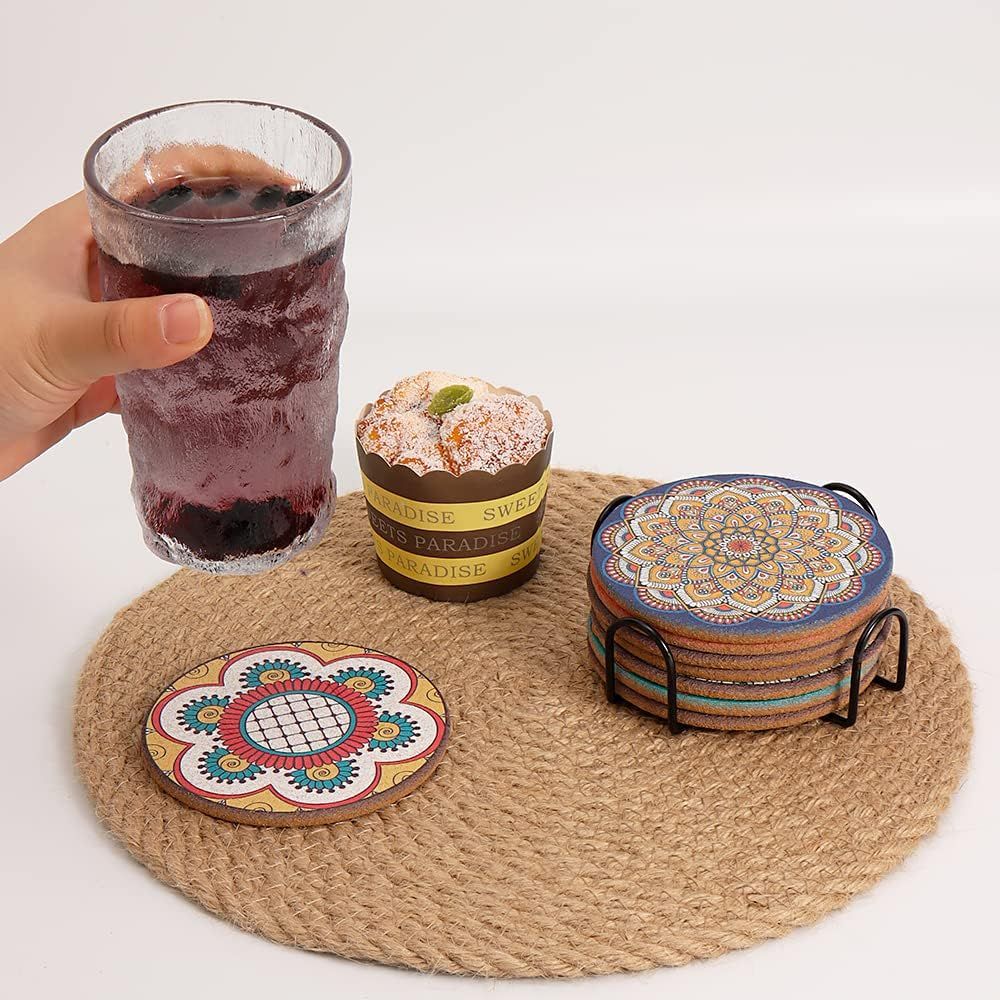 Set 8 Coaster Bulat Warna-warn - Home Bar Set ulasan dan harga