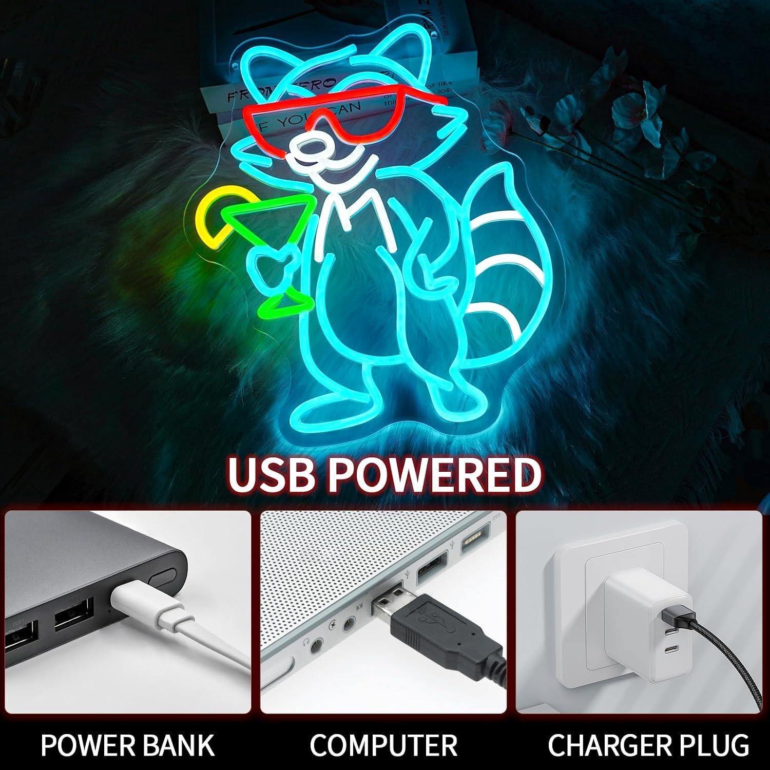 Lampu Neon LED Raccoon Dengan  - Home Bar Lounge ulasan dan harga