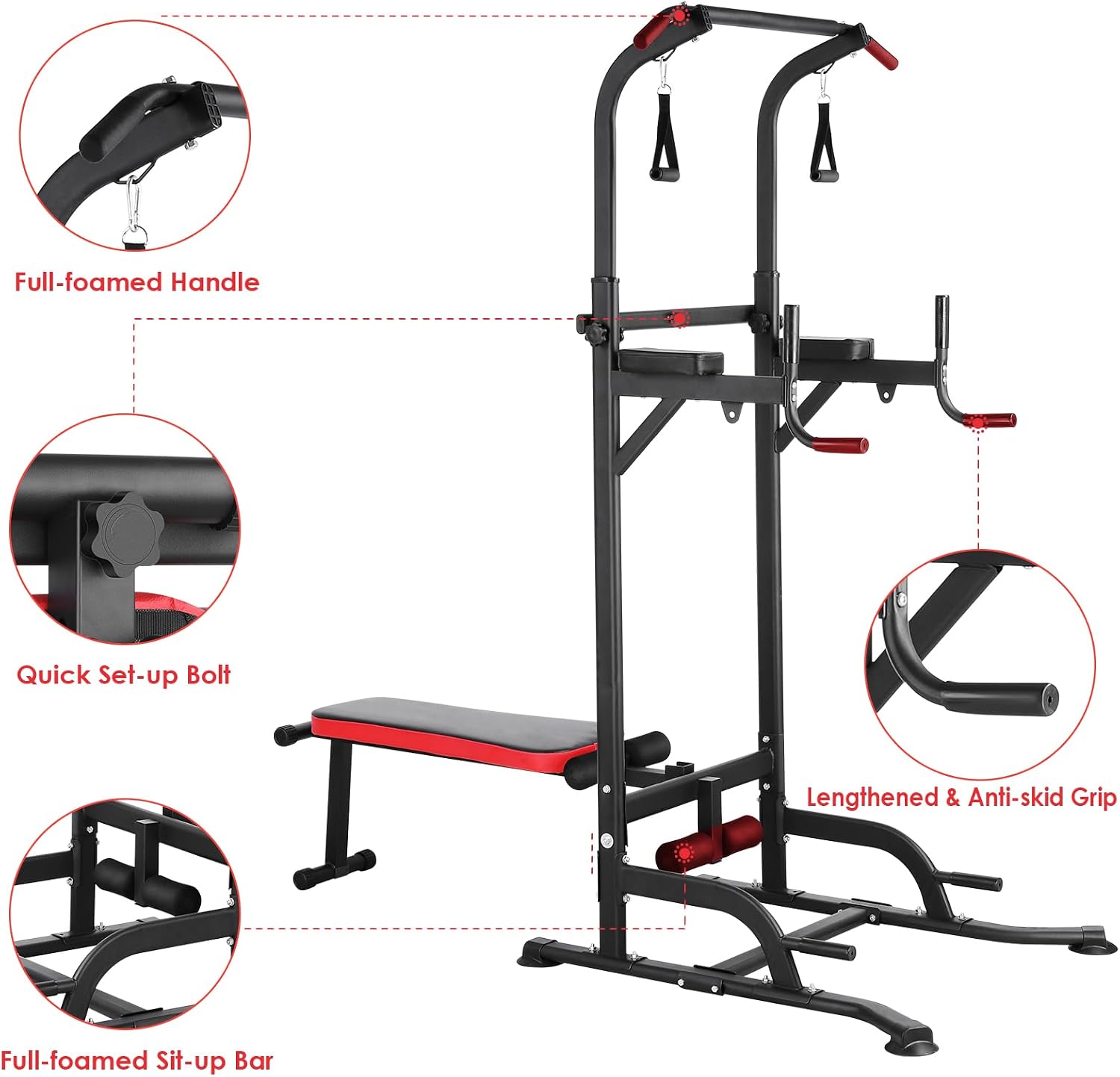 Power Tower dengan Bangku, Rak - Home Bar And Gym ulasan dan harga