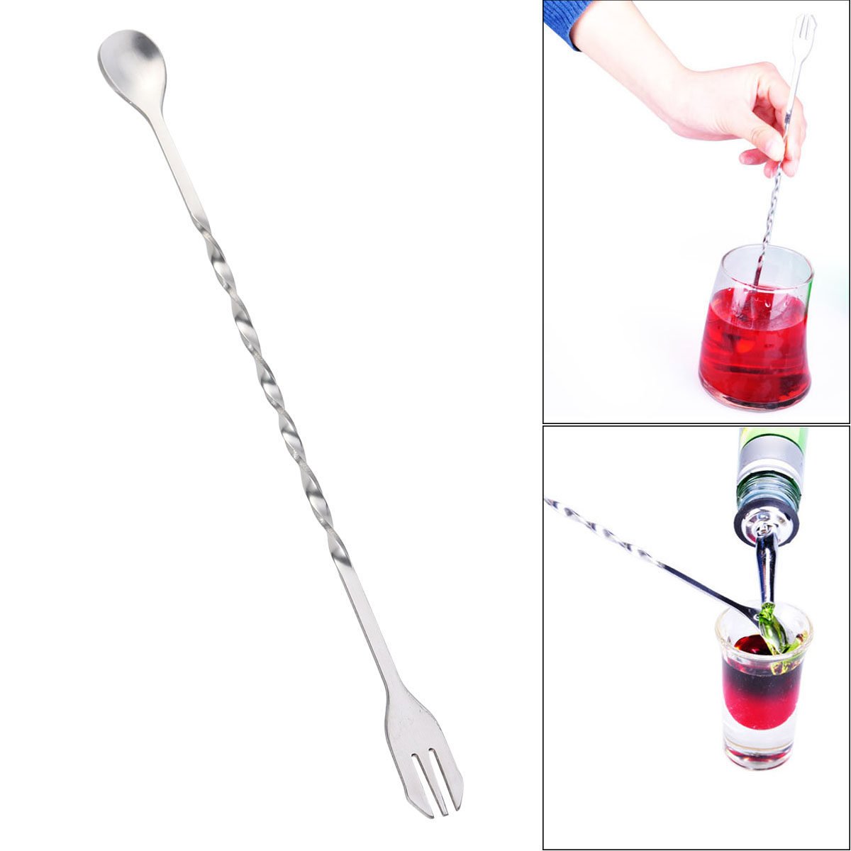 Sendok Pengaduk Koktail Baja T - Bar Spoon Twisted ulasan dan harga