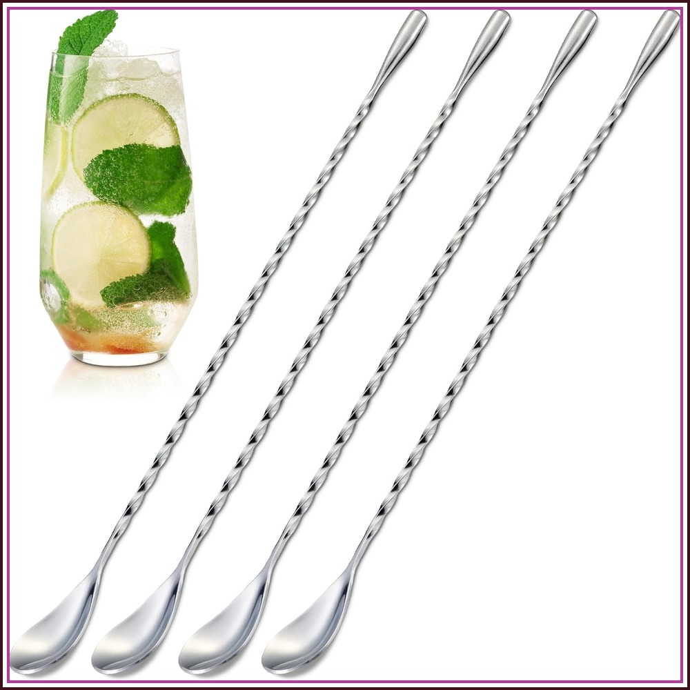 4 Pcs Set Sendok Bar, Panjang  - Bar Spoon Twisted ulasan dan harga
