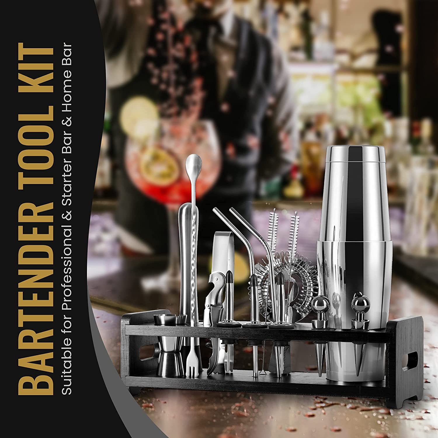 stllCocktail Shaker Set 18 Bua - Boston Shaker Set ulasan dan harga