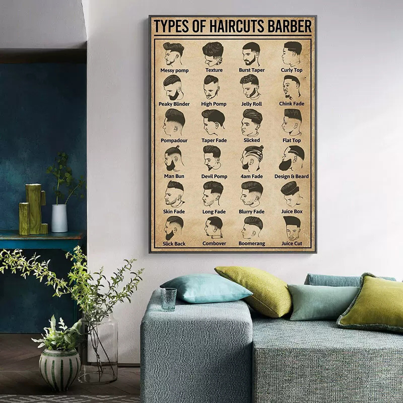 Poster Tukang Cukur Tipe Retro - Home Barbershop ulasan dan harga