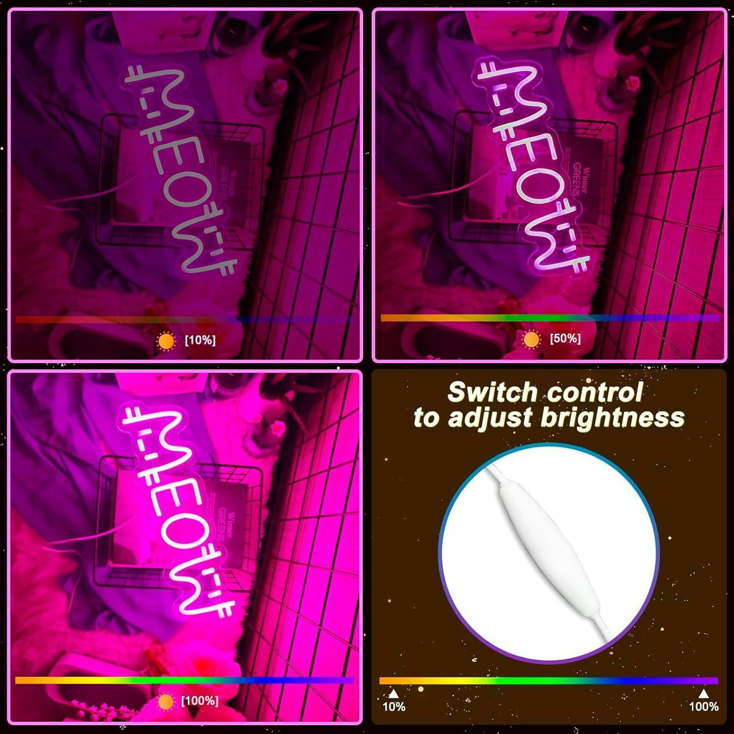 Lampu Neon LED Meow Bertenaga  - Home Bar Signs ulasan dan harga