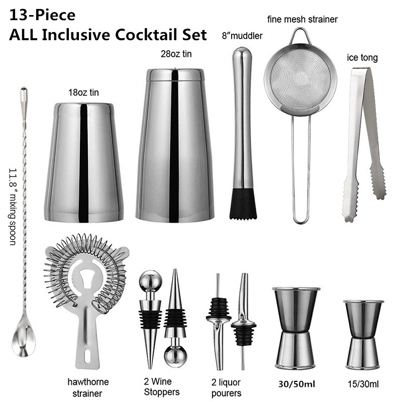 13 Buah/Set Pengocok Cocktail  - Boston Shaker Set ulasan dan harga