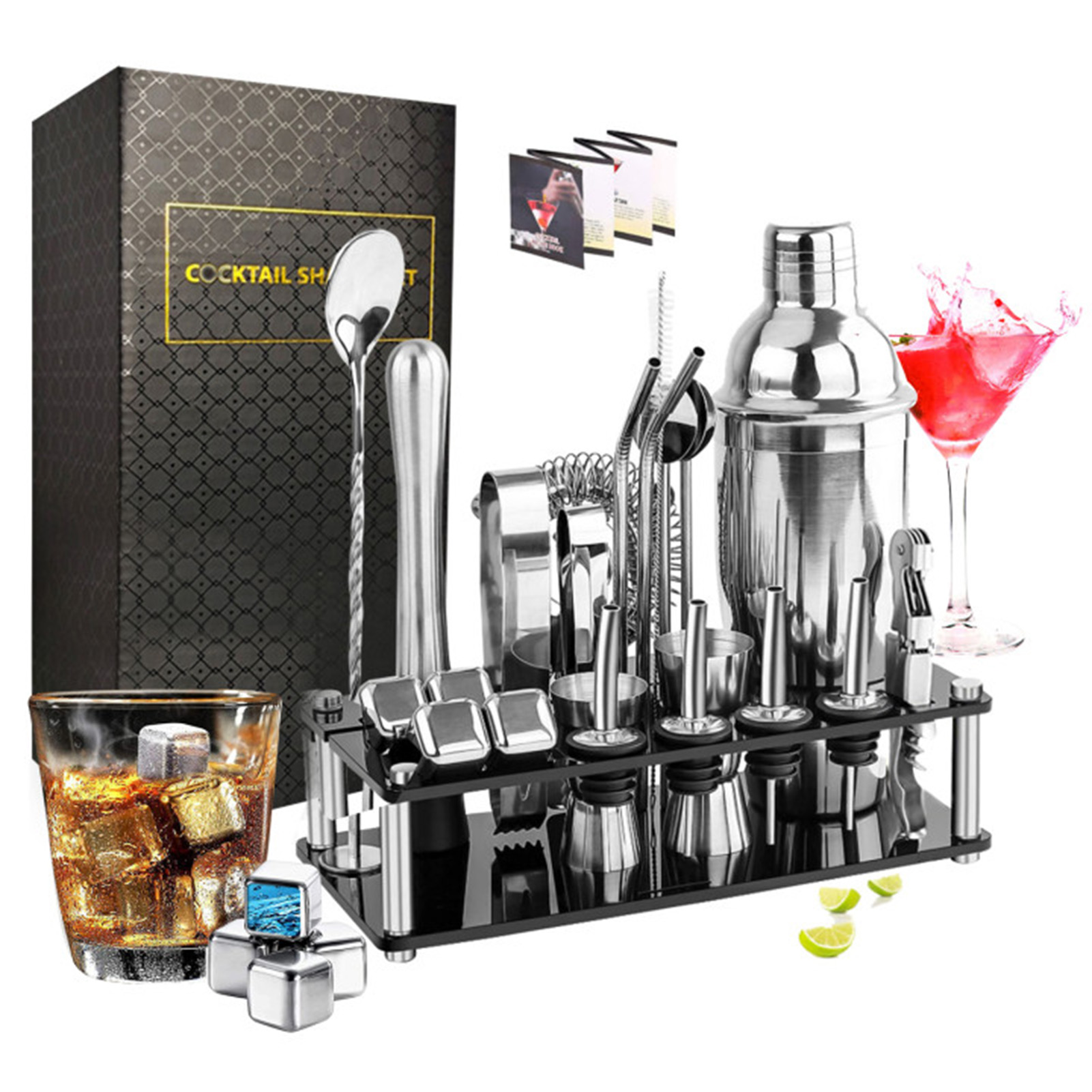 Set Pembuat Koktail Pengocok A - Cocktail Recipe Book ulasan dan harga