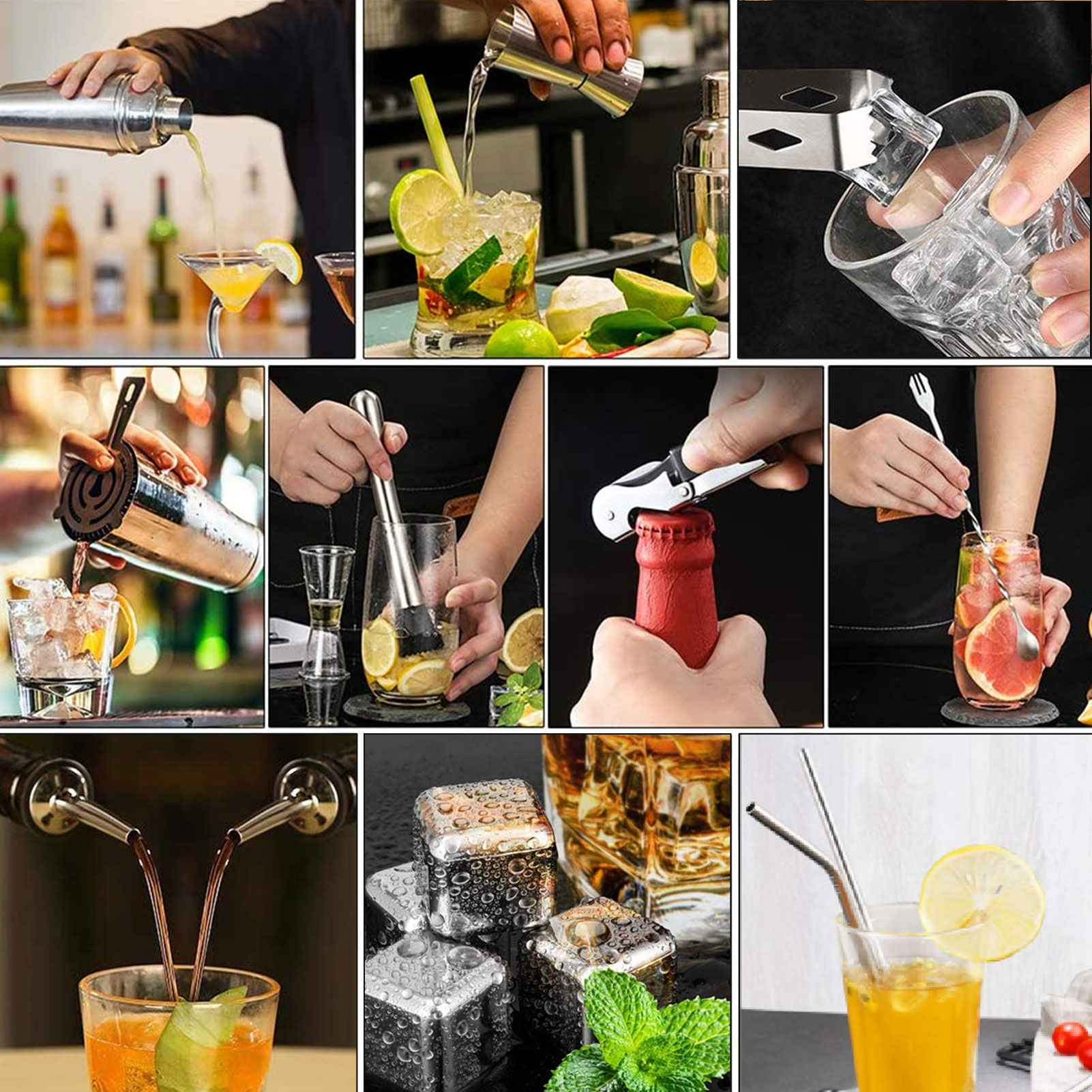 Set Pembuat Koktail Pengocok A - Cocktail Recipe Book ulasan dan harga